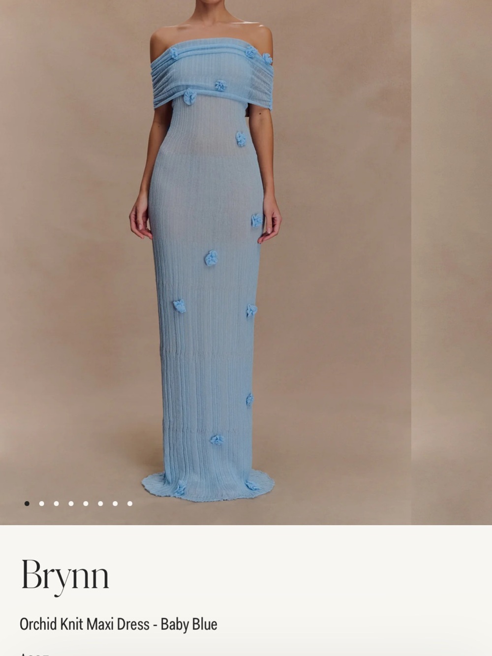 Meshki Orchid Knit Maxi Dress- LARGE BLUE